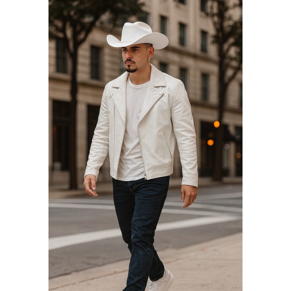 Classic Western White Women's Men's Cowgirl‎ Cowboy Hat Wide Brim - Picture 2 of 5